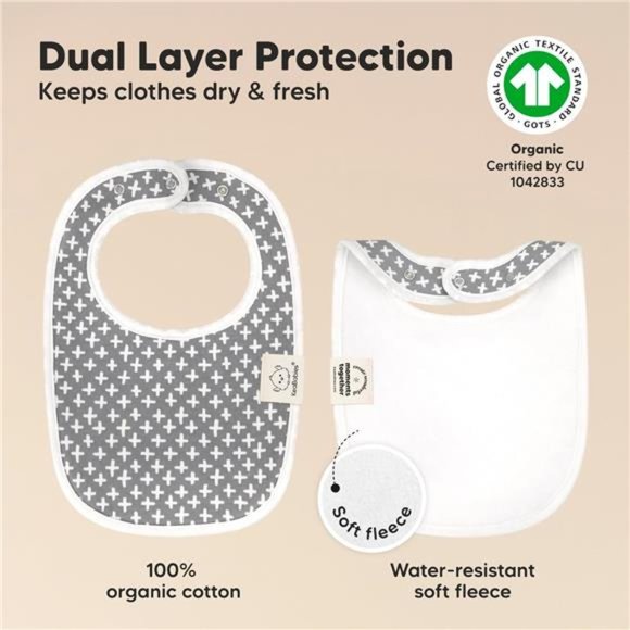 8-Pack Organic Baby Bibs for Girls & Boys - Teething Baby Bib, Baby Boy Bibs - Picture 3 of 7